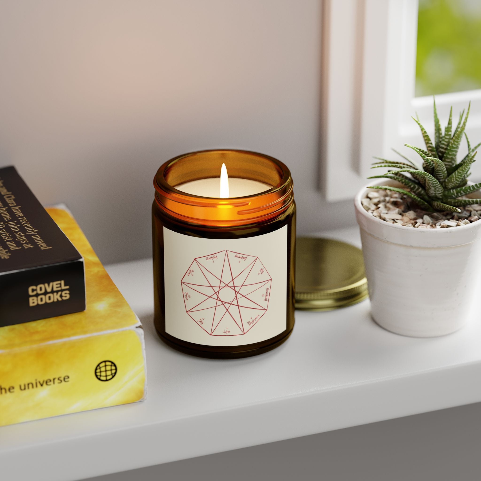 Coconut Apricot Wax Scented Candle - Amber Glass