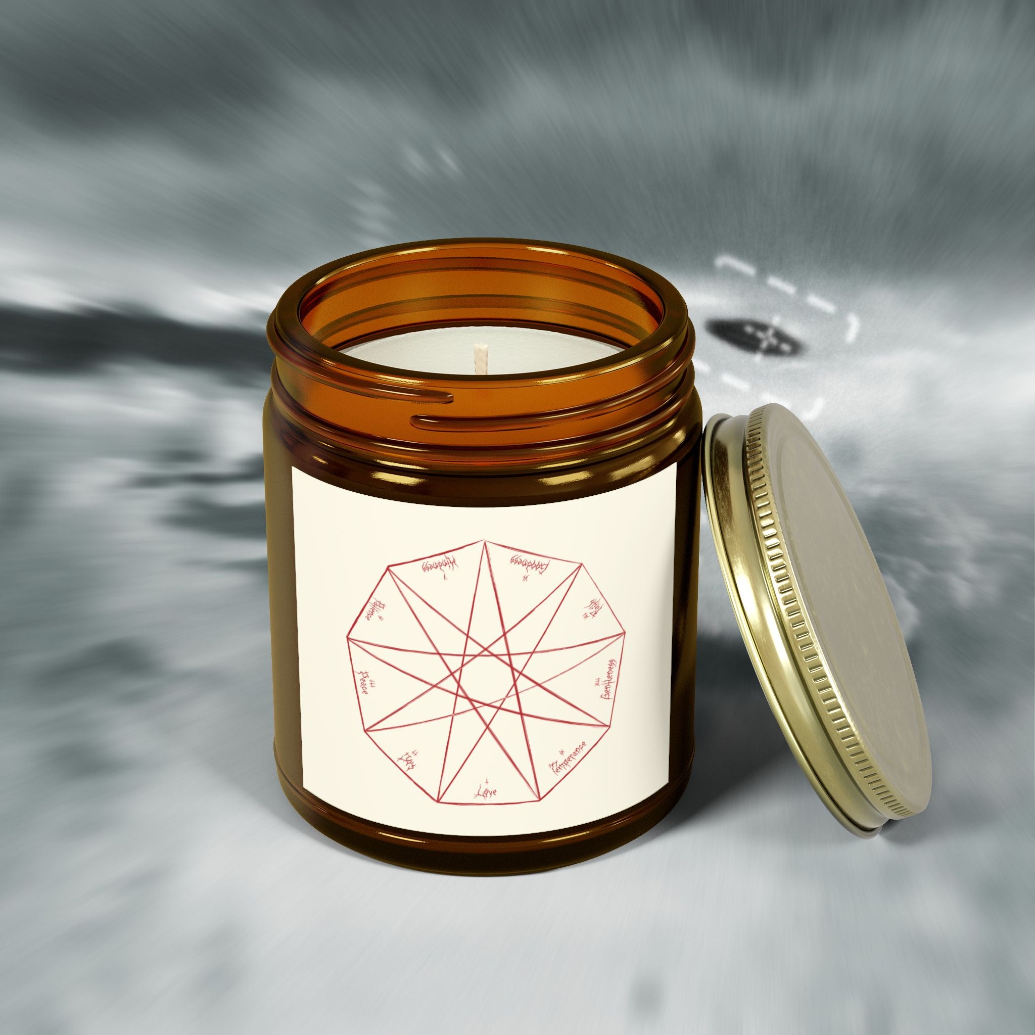 Coconut Apricot Wax Scented Candle - Amber Glass