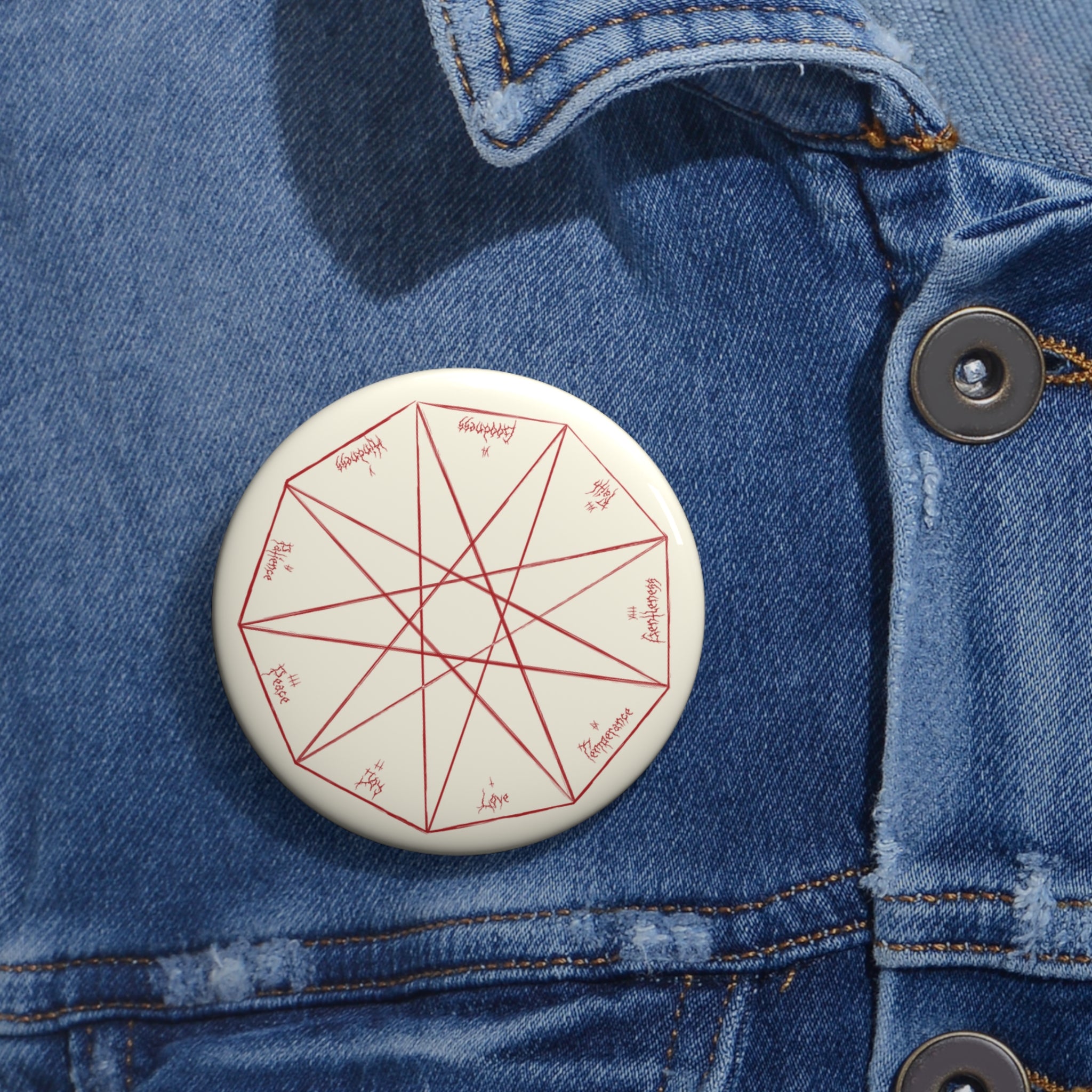 Nonagon Pin Button